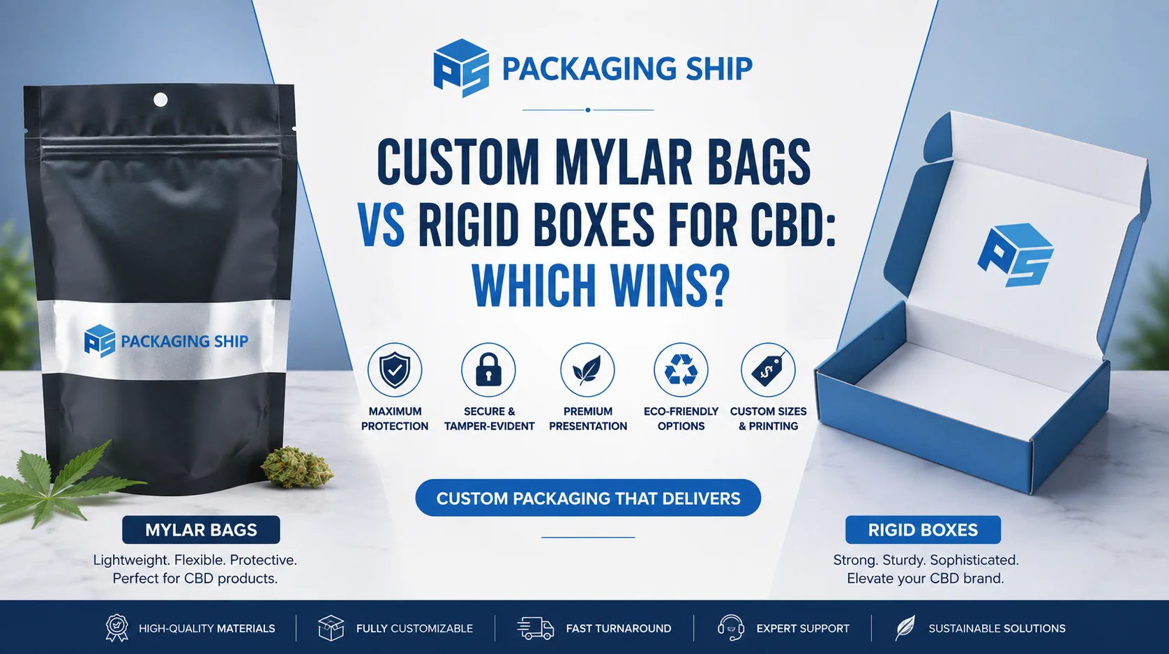 Custom Mylar Bags vs Rigid Boxes for CBD