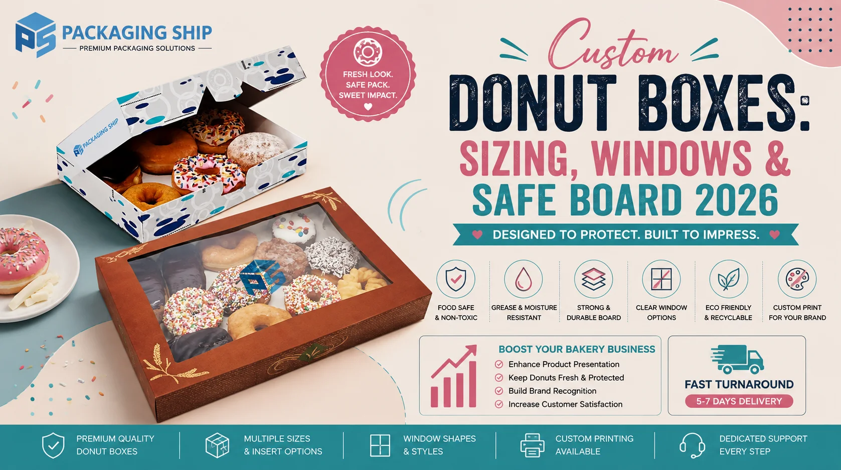 Custo Donut Boxes Sizing, Windows