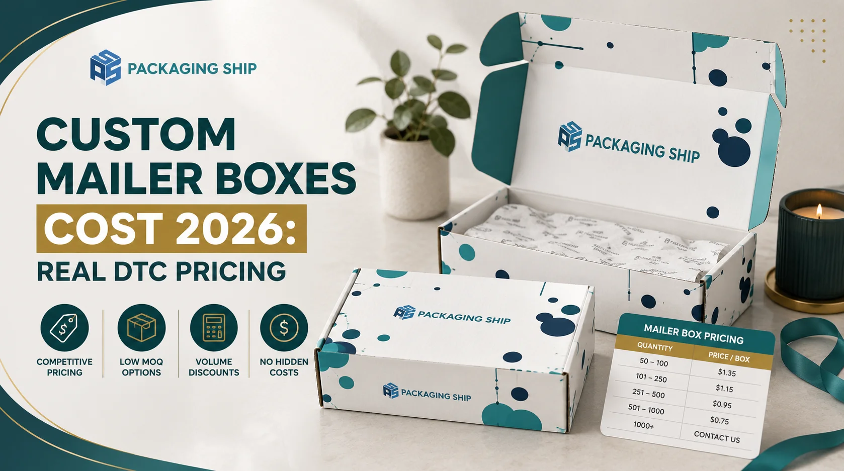 Custom Mailer Boxes Cost 2026 Real DTC Pricing