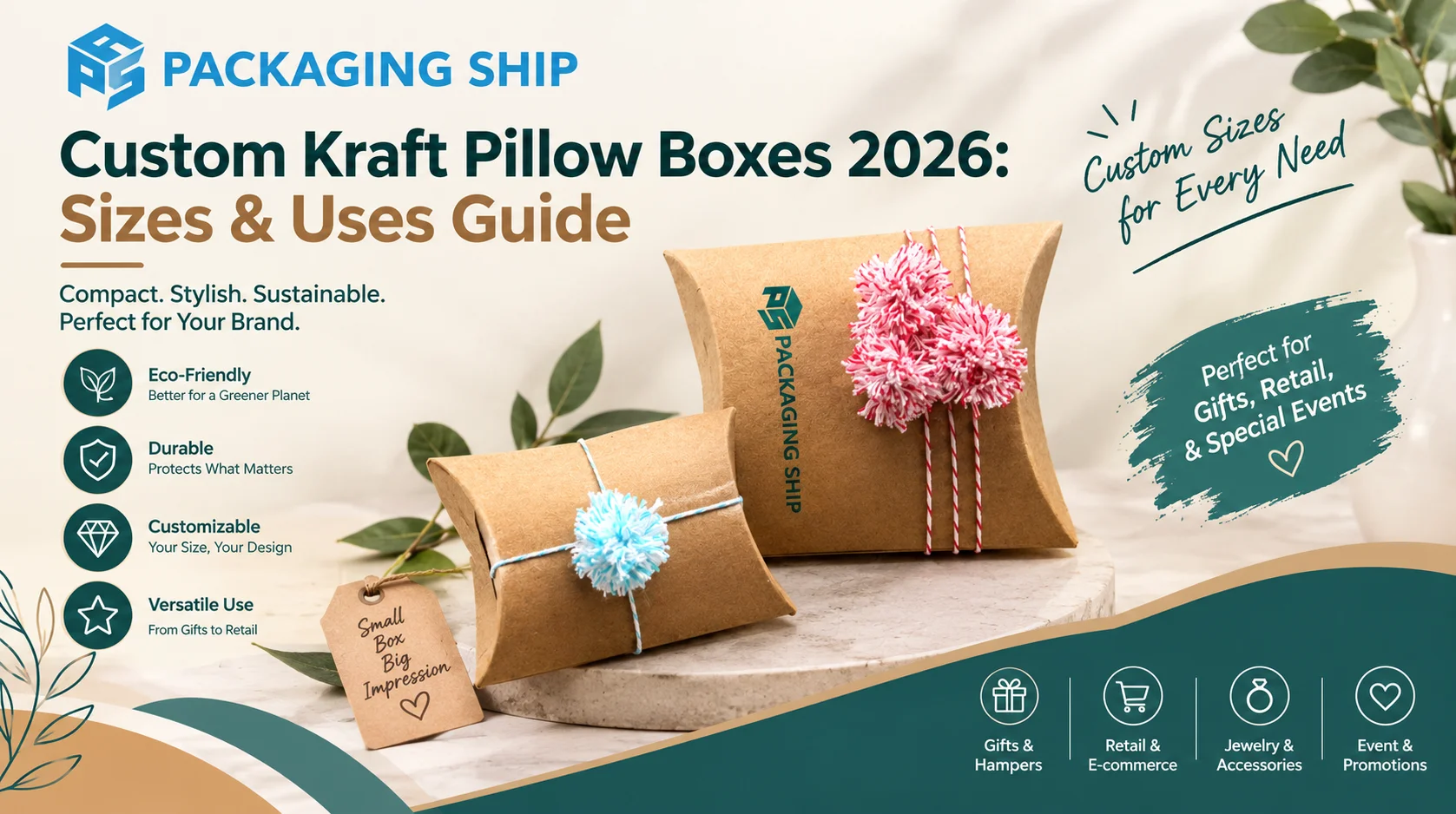 Kraft Pillow Boxes