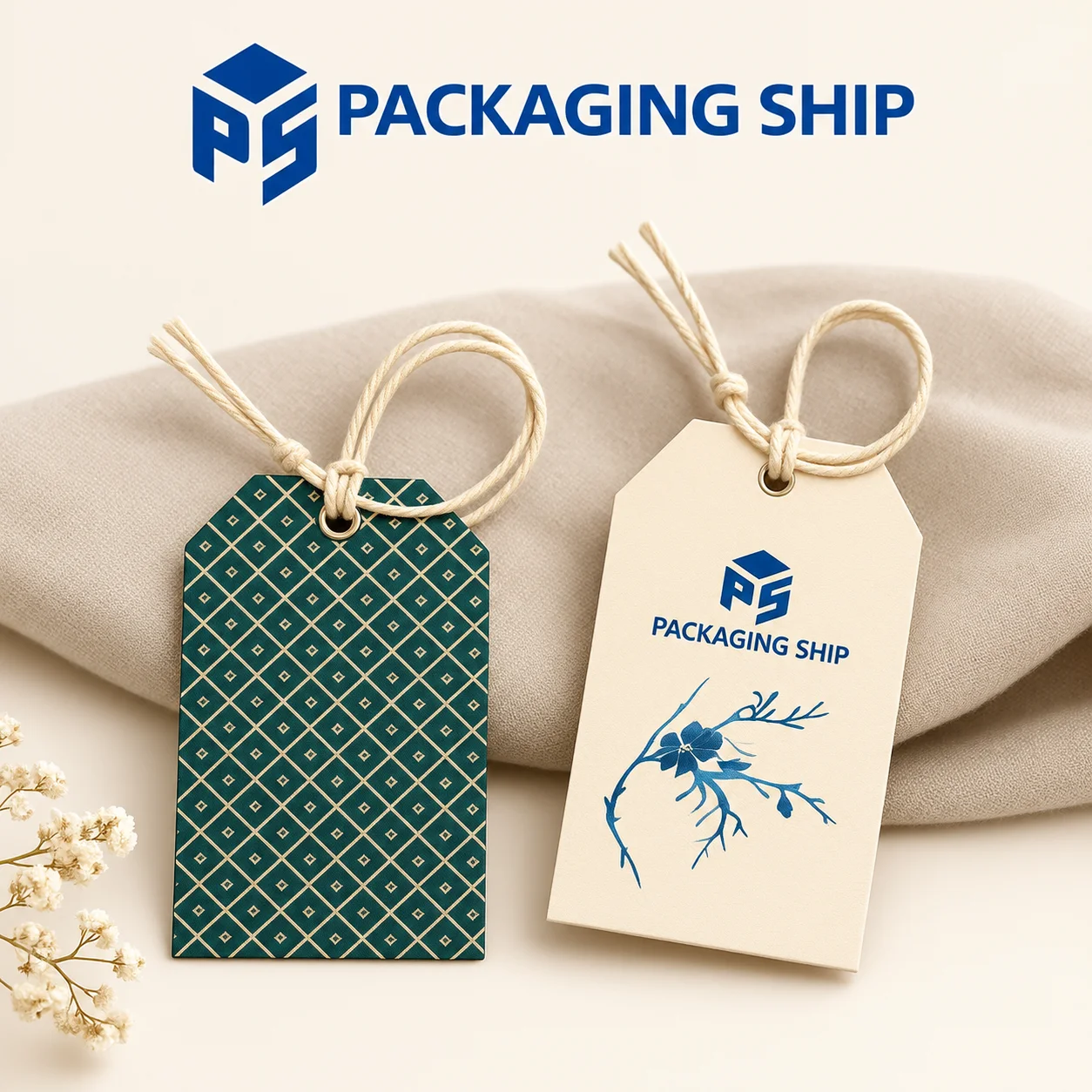 Custom Hang Tags — Printed Tags for Clothing, Retail & Products | PackagingShip