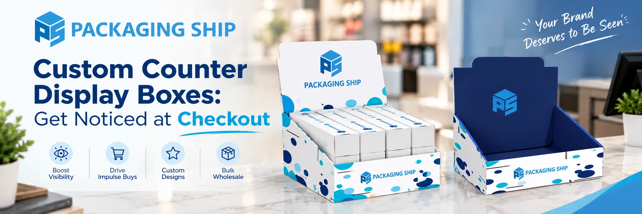 Custom Counter Display Boxes Wholesale USA