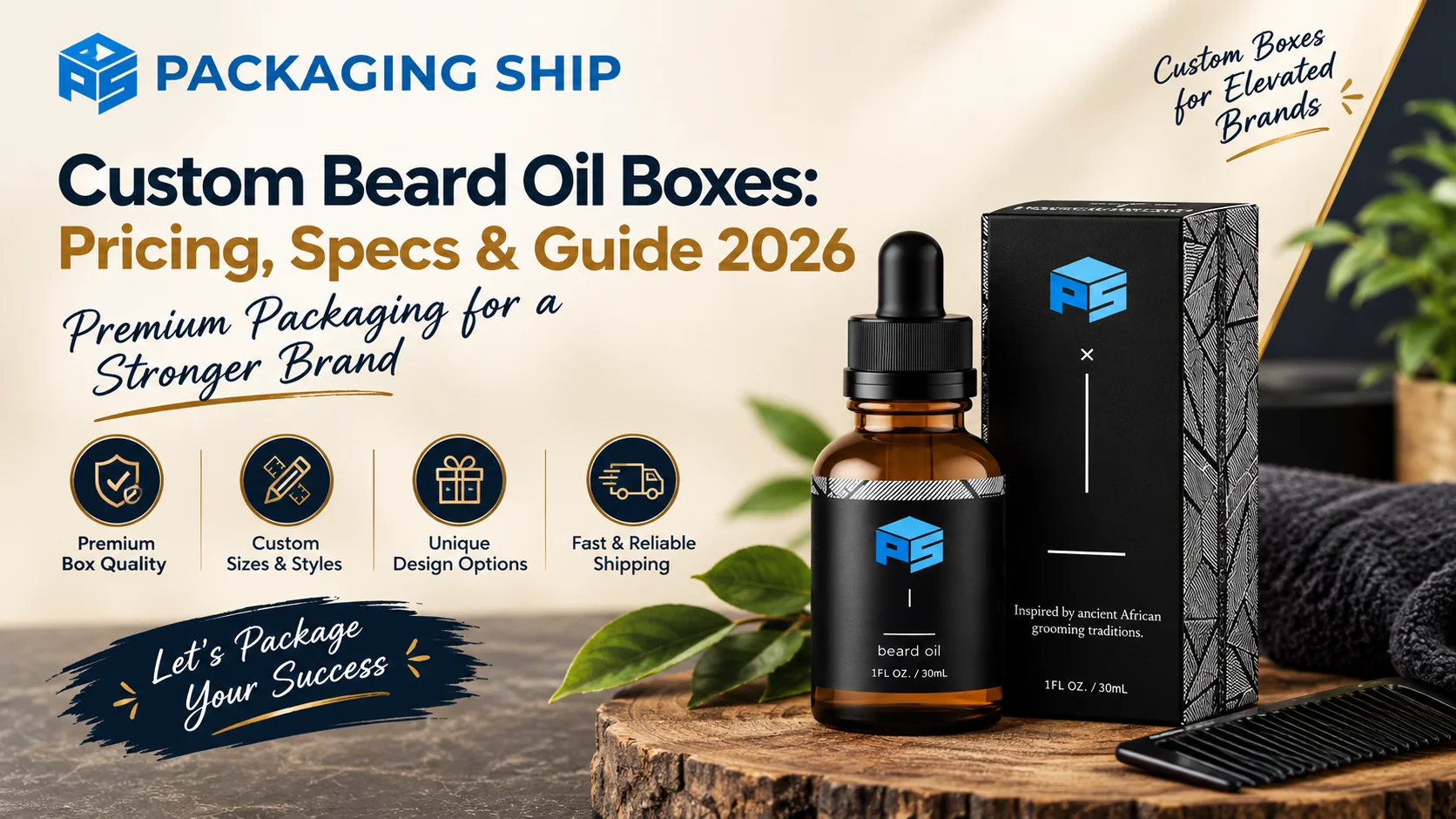 Custom Beard Oil Boxes